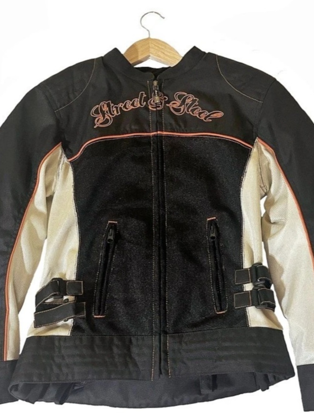 Street & Steel Heart Throb Motorcycle Jacket Black & Cream